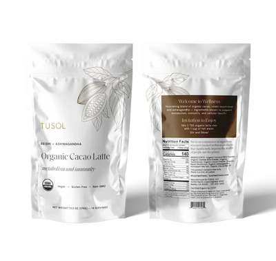 TUSOL Organic Cacao + Ashwagandha Latte Mix